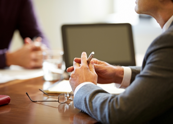 two people meeting